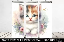 Cute Baby Cat Watercolor Image | 20 oz Tumbler Product Image 2