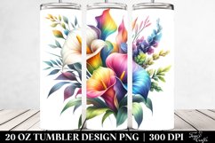 Colorful Watercolor Buquet Calla Tumbler Product Image 2