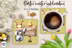 Easter Bunny Square Coaster Bundle | Vintage Easter Coaster Product Image 5