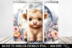 Baby Highland Cow Moon Tumbler Product Image 2