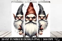 Simple Vintage Evil Gnome Watercolor Tumbler Design Product Image 2