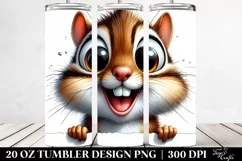 Crazy Chipmunk Watercolor Art | 20 oz Tumbler Product Image 2