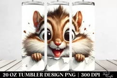 Crazy Chipmunk Watercolor Art | 20 oz Tumbler Product Image 2