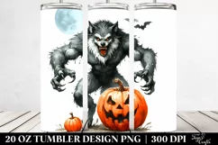 Simple Funny Halloween Werewolf 20 Oz Tumbler Product Image 2