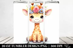 Colorful Sitting Giraffe 20 Oz Tumbler Product Image 2