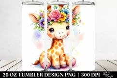 Colorful Sitting Giraffe 20 Oz Tumbler Product Image 2