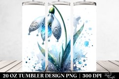 20 Oz Tumbler Sublimation | Snowdrop Watercolor Splash Product Image 2