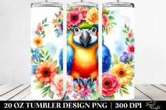 Colorful Sitting Macaw 20 Oz Tumbler Product Image 2