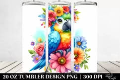 Colorful Sitting Macaw 20 Oz Tumbler Product Image 2