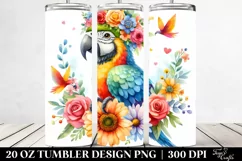Colorful Sitting Macaw 20 Oz Tumbler Product Image 2