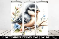 Cute Baby Bird Watercolor Image | 20 oz Tumbler Product Image 2