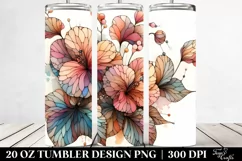 Abstract Pastel Begonia Sticker 20 Oz Tumbler Product Image 2