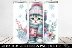 Winter Baby Cat Tumbler Design Product Image 2
