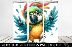 Funny Dancing Macaw Clipart 20 Oz Tumbler Product Image 2
