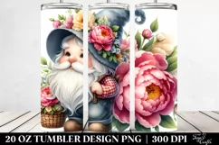 Colorful Gnome and Flowers PNG Product Image 2