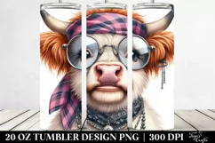 Highland Cow Portrait Tumbler Product Image 2