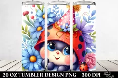 Adorable Baby Ladybug with Party Hat | 20 oz Tumbler Product Image 2