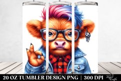 Agressive Baby Highland Cow PNG Product Image 2