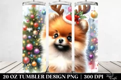 Pomeranian with Reindeer Horns PNG Product Image 2