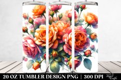 Vibrant Orange Roses Glossy Petals | 20 oz Tumbler Product Image 2