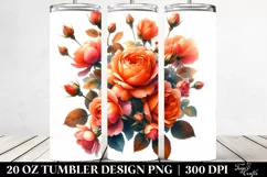 Vibrant Orange Roses Glossy Petals | 20 oz Tumbler Product Image 2