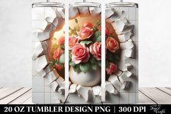 Roses Bouquet through Cracked Wall 20 Oz Tumbler Product Image 2