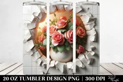Roses Bouquet through Cracked Wall 20 Oz Tumbler Product Image 2