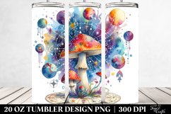 Vibrant Celestial Mushroom Clipart 20 Oz Tumbler Product Image 2