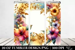 Hawaiian Flowers Foil Tumbler Product Image 2
