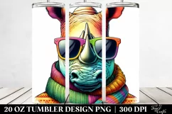 Quirky Rhino Portrait | 20 oz Tumbler Product Image 2