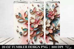 Wooden Stained Cherry Blossom 20 Oz Tumbler Product Image 2
