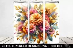 Abstract Gold Foil Bouquet | 20 Oz Tumbler Product Image 2