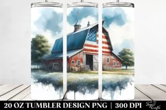 Watercolor Barn Colors | 20 oz Tumbler Product Image 2