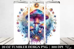 Vibrant Celestial Mushroom Clipart 20 Oz Tumbler Product Image 2