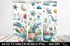 Whimsical Flowers,Colorful Washed Watercolor | 20 oz Tumbler Product Image 2
