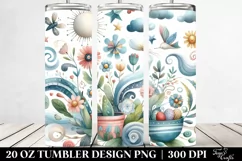 Whimsical Flowers,Colorful Washed Watercolor | 20 oz Tumbler Product Image 2