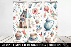 Whimsical Flowers,Colorful Washed Watercolor | 20 oz Tumbler Product Image 2