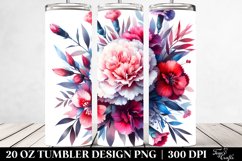Abstract Vibrant Floral Frame Carnation | 20 oz Tumbler Product Image 2