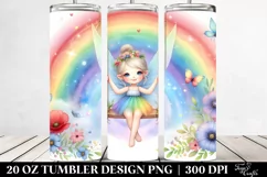 Cute Fairy Swinging Rainbow Tumbler Product Image 2