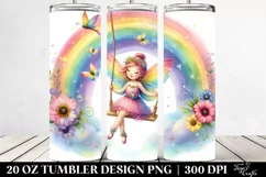 Cute Fairy Swinging Rainbow Tumbler Product Image 2