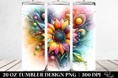 Vibrant Pastel Sunflower -like Heart-shaped | 20 oz Tumbler Product Image 2