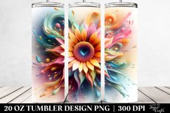 Vibrant Pastel Sunflower -like Heart-shaped | 20 oz Tumbler Product Image 2