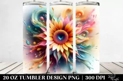 Vibrant Pastel Sunflower -like Heart-shaped | 20 oz Tumbler Product Image 2