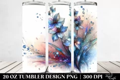 Shiny Stained Delphinium 20 Oz Tumbler Product Image 2
