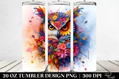 Abstract Owl Diamonds Flowers | 20 oz Tumbler Product Image 2