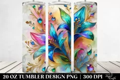 Colorful Lobelia on Marble Background | 20 oz Tumbler Product Image 2