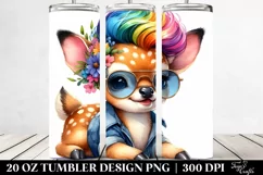 Happy Baby Deer with Cool Haircut, Transparent 20 Oz Tumbler Product Image 2