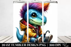 Creative Baby Dinosaur with Raincoat, High-Res PNG Product Image 2