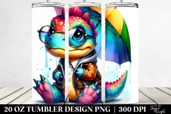 Creative Baby Dinosaur with Raincoat, High-Res PNG Product Image 2