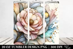 Wooden Stained Ranunculus 20 Oz Tumbler Product Image 2